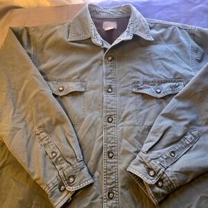 St. John's Bay Fleece Lined Canvas Button Up Chore Barn Farm Shacket Mens Large